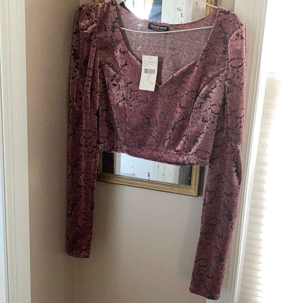 Fashion Nova Crushed Velvet Crop Top!